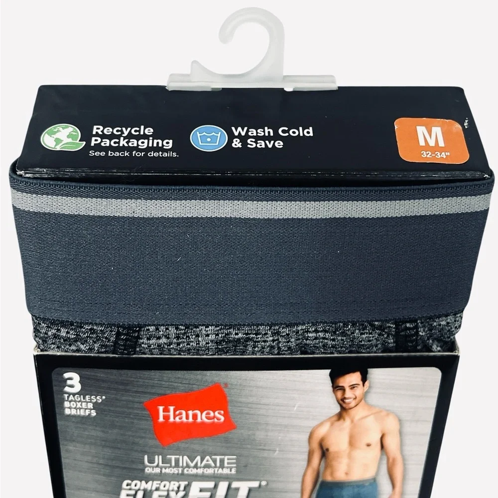 Hanes Comfort Flex Fit Men's Breathable Stretch Mesh Boxer Brief 3-pack Size M